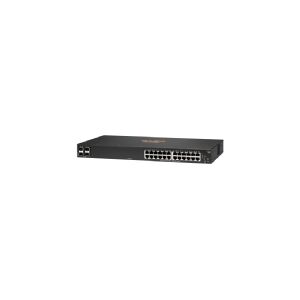 HPE Aruba 6000 24G 4SFP Switch - Switch - L3 - Administreret - 24 x 10/100/1000 + 4 x Gigabit SFP - side til side-luftstrøm - monterbar på stativ - AC 100 - 127 V/200 - 240 V