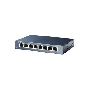 TP-Link TL-SG108 8-port Metal Gigabit Switch - Switch - ikke administreret - 8 x 10/100/1000 - desktop