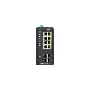 ZyXEL Communications Zyxel RGS200-12P - Switch - Administreret - 8 x 10/100/1000 (PoE+) + 4 x SFP - monterbar på stativ, DIN monterbar på skinne - PoE+ (240 W) - DC strøm