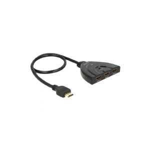 Delock HDMI UHD Switch 3 x HDMI in > 1 x HDMI out 4K - Video-/audioswitch - 3 x HDMI - desktop