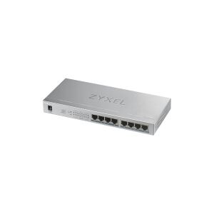 ZyXEL Communications Zyxel GS1008HP - Switch - 8 x 10/100/1000 (PoE+) - desktop, væg-monterbar - PoE+ (60 W)