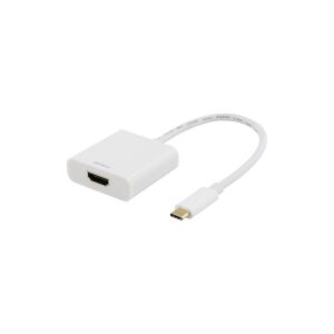 DELTACO USBC-HDMI7 - Ekstern videoadapter - USB-C - HDMI - hvid