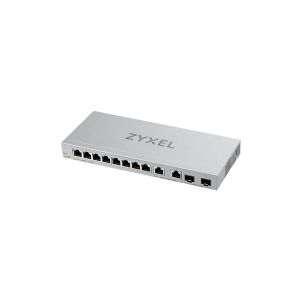 ZyXEL Communications Zyxel XGS1210-12 - Switch - Administreret - 8 x 10/100/1000 + 2 x 100/1000/2.5G + 2 x 1 Gigabit / 10 Gigabit SFP+ (uplink) - desktop, væg-monterbar