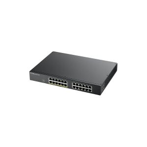 ZyXEL Communications Zyxel GS1900-24EP - Switch - smart - 24 x 10/100/1000 (12 PoE) - monterbar på stativ, væg-monterbar - PoE (130 W)