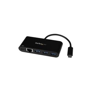 StarTech.com 3 Port USB-C Hub with Gigabit Ethernet & 60W Power Delivery Passthrough Laptop Charging, USB-C to 3x USB-A (USB 3.0 SuperSpeed 5Gbps), U