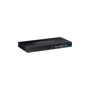 TRENDnet TPE BG182G - Switch - ikke administreret - 8 x 10/100/1000 (UPOE / 4PPoE) + 8 x 10/100/1000 (PoE+) + 2 x SFP - monterbar på stativ - UPOE / 4PPoE / PoE+ (440 W) - TAA-kompatibel