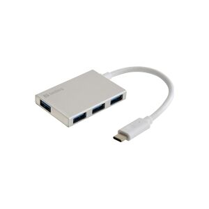 Sandberg USB-C til 4 xUSB 3.0 Hub, White