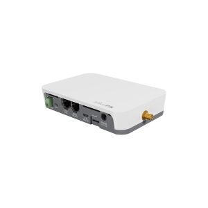 MikroTik KNOT LR8 kit - Gateway - 100Mb LAN - Wi-Fi, LoRaWAN, Bluetooth - 4G - 2.4 GHz - LTE B1/B2/B3/B4/B5/B8/B12/B13/B18/B19/B20/B25/B26/B27/B28/B66/B71/B85 - væg/DIN-skinnemonterbar