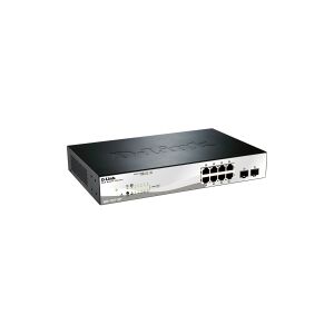 D-Link Systems D-Link Web Smart DGS-1210-10P - Switch - Administreret - 8 x 10/100/1000 (PoE+) + 2 x Gigabit SFP - desktop - PoE+ (78 W)