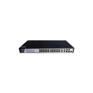 HIK VISION Hikvision Pro Series DS-3E2528P(B) - Switch - Administreret - 24 x 10/100/1000 (PoE+) + 4 x kombo Gigabit SFP/RJ-45 - monterbar på stativ - PoE+ (370 W)