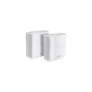 ASUS ZenWiFi XT9 (W-2-PK), Hvid, Intern, Mesh-router, Strøm, Tri-band (2,4 GHz / 5 GHz / 5 GHz), Wi-Fi 6 (802.11ax)