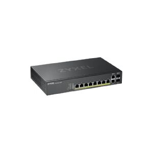 ZyXEL Communications Zyxel GS2220-10HP - Switch - Administreret - 8 x 10/100/1000 (PoE+) + 2 x combo Gigabit SFP - monterbar på stativ, væg-monterbar - PoE+ (180 W)