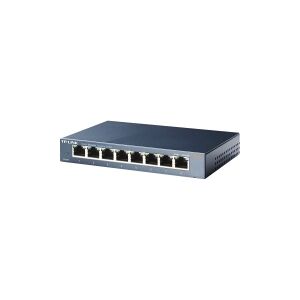 TP-Link TL-SG108 8-port Metal Gigabit Switch - Switch - ikke administreret - 8 x 10/100/1000 - desktop