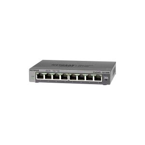 NETGEAR Plus GS108Ev3 - Switch - ikke administreret - 8 x 10/100/1000 - desktop, væg-monterbar