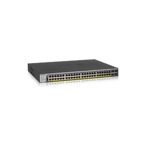 NETGEAR Smart GS752TP - Switch - L3 Lite - smart - 8 x 10/100/1000 (PoE+) + 40 x 10/100/1000 (PoE) + 4 x SFP - desktop, monterbar på stativ - PoE+ (3