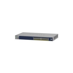 NETGEAR Smart GS728TP - Switch - L3 Lite - smart - 16 x 10/100/1000 (PoE) + 8 x 10/100/1000 (PoE+) + 4 x SFP - monterbar på stativ - PoE+ (192 W)