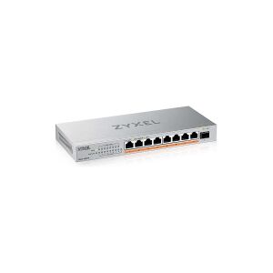 ZyXEL Communications Zyxel XMG-100 Series XMG-108HP - Switch - ikke-administreret - ikke administreret - 8 x 100/1000/2.5G (PoE++) + 1 x Gigabit SFP / 10 Gigabit SFP+ - desktop, væg-monterbar - PoE++ (100 W)