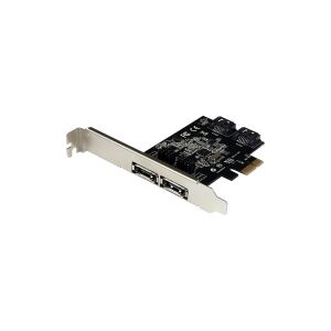 StarTech.com 2 Port PCI Express SATA 6 Gbps eSATA Controller Card - Dual Port PCIe SATA III Card - 2 Int/2 Ext - SATA III 6Gbps (PEXESAT322I) - Lagringskontrol - 2 Kanal - SATA 6Gb/s / eSATA 6Gb/s - lavprofil - PCIe x1 - for P/N: S251SMU33EP, S3520BU33ER,