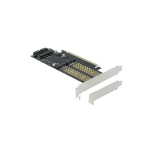 Delock - Lagringskontrol - mSATA, M.2 - M.2 Card / mSATA lavprofil - SATA 6Gb/s, PCIe 4.0 x16