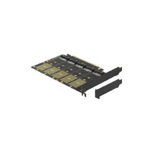 Delock PCI Express x16 Card to 5 x internal M.2 Key B / SATA - Lagringskontrol - M.2 - M.2 Card lavprofil - 6 Gbit/s - PCIe 3.0 x16