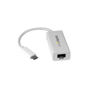 StarTech.com USB C to Gigabit Ethernet Adapter - White - USB 3.1 to RJ45 LAN Network Adapter - USB Type C to Ethernet (US1GC30W) - Netværksadapter - USB-C - Gigabit Ethernet - hvid