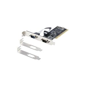 StarTech.com 2-Port PCI RS232 Serial Adapter Card, PCI Serial Port Expansion Controller Card, PCI to Dual Serial DB9 Card, Standard (Installed) & Low