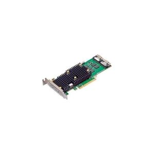 Broadcom 9660-16i, PCIe, SAS, SATA, SFF-8654, Lavprofil, PCIe 4.0, Sort, Grøn, Sølv, 3000000 t