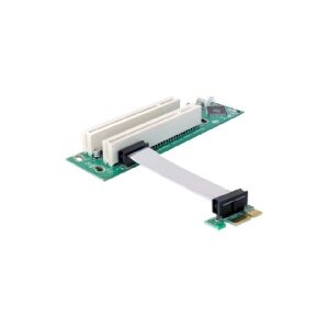 Delock Riser card PCI Express x1 > 2x PCI 32Bit 5 V with flexible cable 9 cm left insertion - Udvidelseskort