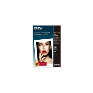 Epson Archival Matte Paper - Mat - A4 (210 x 297 mm) - 189 g/m² - 50 ark papir - for SureColor SC-P700, P900, T2100, T3100, T3405, T5100, T5400, T5405  WorkForce Pro WF-C5790