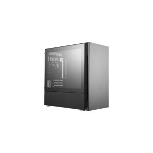 Cooler Master Silencio S400 - Tower - micro-ATX - sidepanel med vindue (hærdet glas) - ingen strømforsyning (ATX / PS/2) - sort - USB/Lyd