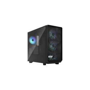 Fractal Design Meshify 2 RGB - Tower - udvidet ATX - sidepanel med vindue (hærdet glas) - ingen strømforsyning (ATX) - sort TG-lystone - USB/Lyd