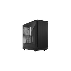 Fractal Design Focus 2 - Tower - ATX - sidepanel med vindue (hærdet glas) - ingen strømforsyning (ATX) - sort TG klar tone - USB/Lyd