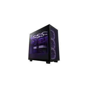 NZXT H7 Flow - Miditower - ATX - Tempered Glass - ingen strømforsyning - mat sort - USB/Lyd