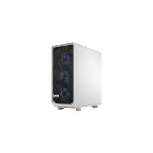 Fractal Design Meshify Meshify 2 Compact - Mid tower - ATX - sidepanel med vindue (hærdet glas) - ingen strømforsyning (ATX) - hvid TG klar tone - USB/Lyd