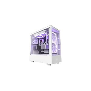 NZXT H series H5 Elite - Mid tower - udvidet ATX - sidepanel med vindue (hærdet glas) - ingen strømforsyning - hvid - USB/Lyd