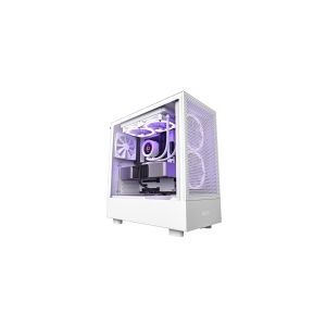 NZXT H series H5 Flow - Mid tower - udvidet ATX - sidepanel med vindue (hærdet glas) - ingen strømforsyning - hvid - USB/Lyd