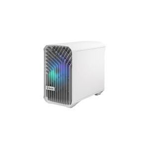 Fractal Design Torrent Nano - Tower - Mini-DTX - sidepanel med vindue (hærdet glas) - ingen strømforsyning (ATX) - hvid RGB klar tonet - USB/Lyd