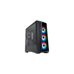 Cooler Master MasterBox 520 - Mid tower - ATX - sidepanel med vindue (hærdet glas) - ingen strømforsyning (ATX) - sort - USB/Lyd