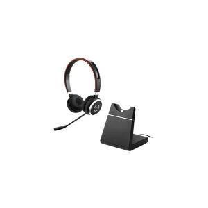 GN Audio Jabra Evolve 65 MS stereo - Headset - på øret - trådløs - Bluetooth (Med ladestand)