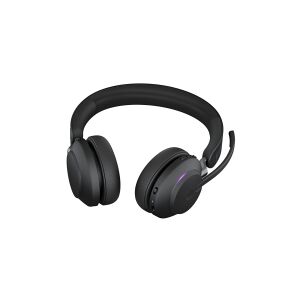 GN Audio Jabra Evolve2 65 MS Stereo - Headset - på øret - Bluetooth - trådløs - USB-A - støjisolerende - sort - Certified for Microsoft Teams