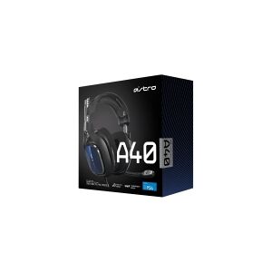 Logitech ASTRO A40 TR - For PS4 - headset - fuld størrelse - kabling - 3,5 mm jackstik - sort, blå