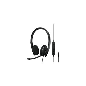 Sennheiser EPOS ADAPT 160T USB-C II - ADAPT 100 Series - headset - på øret - kabling - USB-C - sort - Certified for Microsoft Teams, Optimeret til UC