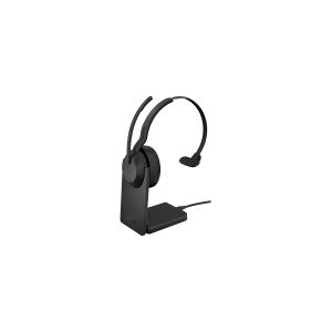 GN Audio Jabra Evolve2 55 UC Mono - Headset - på øret - Bluetooth - trådløs - aktiv støjfjerning - USB-A - sort - Zoom Certified, Certified for Microsoft Teams, Cisco Webex Certified, Optimeret til UC, Alcatel-Lucent Certified, Avaya Certified, Unify Cert