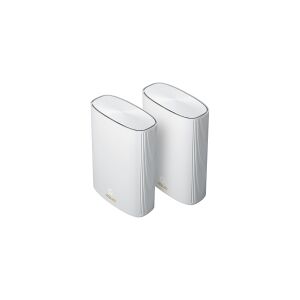 ASUS ZenWiFi AX Hybrid (XP4) - - Wi-Fi-system - (2 routere) - op til 5500 sq.ft - mesh - 1GbE, HomePlug AV (HPAV) 2.0 - Wi-Fi 6 - Dual Band