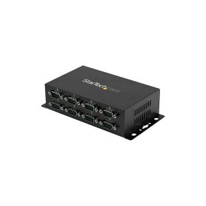 StarTech.com 8 Port USB to Serial RS232 Adapter - Wall Mount - Din Rail - COM Port Retention - FTDI USB to DB9 RS232 Hub (ICUSB2328I) - Seriel adapter - USB 2.0 - RS-232 x 8 - sort