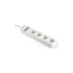 Gembird TSL-PS-S4U-01-W - Smart strømstrip - AC 230 V - 3680 Watt - Wi-Fi - input: Type F - output-stikforbindelser: 4 (2 x USB, 24 pin USB-C, Type F) - 1.5 m ledning - hvid