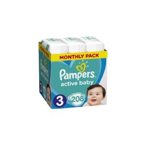 Pampers Active Baby bleer størrelse 3, 6-10 kg, 208 stk.