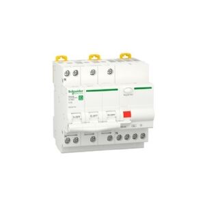 SCHNEIDER ELECTRIC Resi9 XP RCBO/kombiafbryder 3PN C-karakteristik 16A 6kA 30mA klasse A 90mm