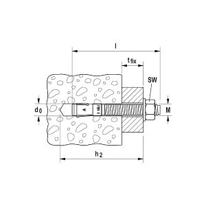 Fischer 40664, Udvidelsesanker, Beton, M8, ETA-07/0211, 70 mm, 8 mm