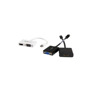 StarTech.com Mini DisplayPort to HDMI and VGA Adapter - Mini DisplayPort Multiport Hub for Your HDMI or VGA Monitor / Display (MDP2HDVGAW) - Video transformer - DisplayPort - HDMI, VGA - hvid - for Apple MacBook Air